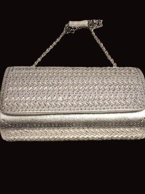 NWT Estee & Lilly  Beautiful  evening silver rhinestone clutch